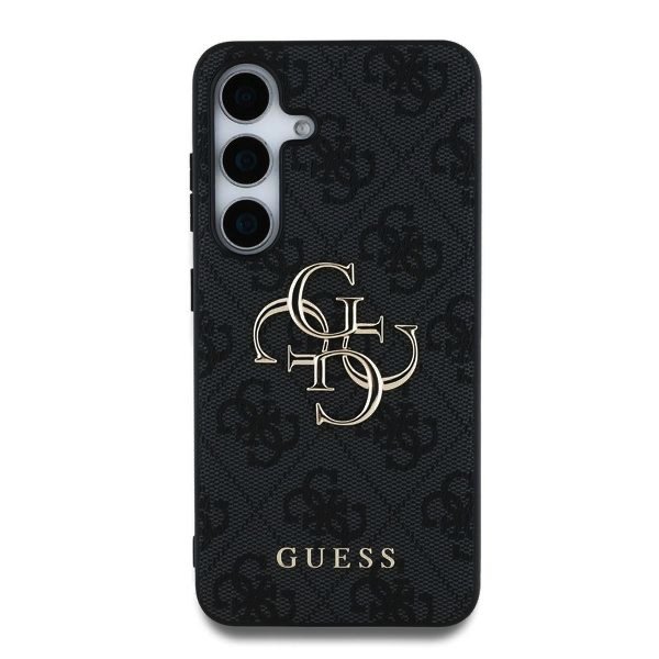 Guess PU 4G Metal Logo Zadní Kryt pro Samsung Galaxy S25 Grey