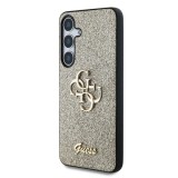 Guess PU Fixed Glitter 4G Metal Logo Zadní Kryt pro Samsung Galaxy S25+ Gold