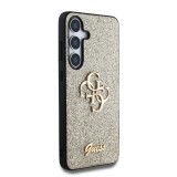 Guess PU Fixed Glitter 4G Metal Logo Zadní Kryt pro Samsung Galaxy S25+ Gold