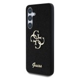 Guess PU Fixed Glitter 4G Metal Logo Zadní Kryt pro Samsung Galaxy S25+ Black