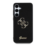 Guess PU Fixed Glitter 4G Metal Logo Zadní Kryt pro Samsung Galaxy S25+ Black