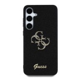 Guess PU Fixed Glitter 4G Metal Logo Zadní Kryt pro Samsung Galaxy S25 Black