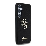 Guess PU Fixed Glitter 4G Metal Logo Zadní Kryt pro Samsung Galaxy S25 Black