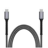 Dlouhý nabíjecí a datový odolný kabel FIXED Armor, USB-C/USB-C, podpora PD, 2 m, USB 2.0, 240W, šedá