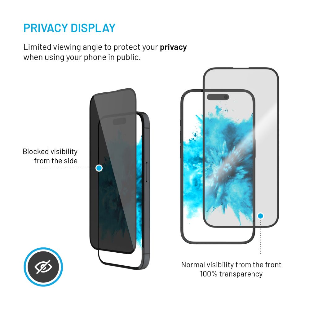 Ochranné tvrzené sklo FIXED Privacy Full-Cover pro Apple iPhone 16 Pro, lepení přes celý displej, černé