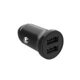 Set autonabíječky FIXED s 2xUSB a USB/Lightning kabelem, 1m, MFi certifikace, 15W Smart Rapid Charge, černá