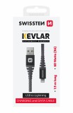 Swissten Kevlar USB/Lightning 1,5m antracit