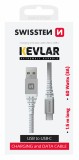 Swissten Kevlar USB/USB-C 1,5m bílá