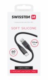 Swissten Soft Silicone USB/USB-C 1,5m, 60w černá