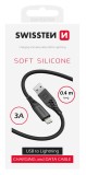 Swissten Soft Silicone USB-A/Lightning, 0,4m, černá