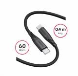 Swissten Soft Silicone USB-C/USB-C, 0,4m, černá