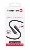 Swissten Soft Silicone USB-C/Lightning, 1,2m, 30w černá