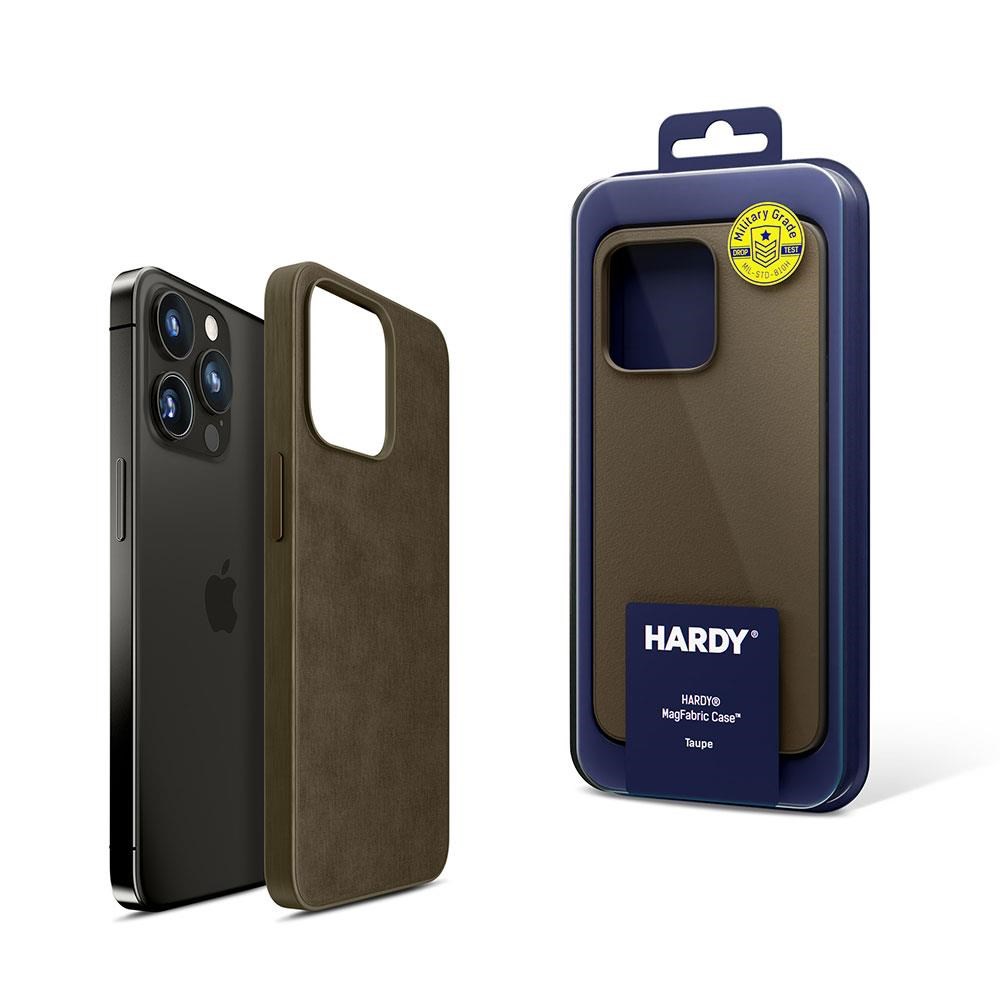 Zadní ochranný kryt 3mk HARDY MagFabric Case pro Apple iPhone 15 Pro, taupe