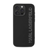 Karl Lagerfeld 3D Rubber Glitter Logo Zadní Kryt pro iPhone 15 Pro Max Black