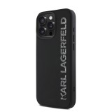 Karl Lagerfeld 3D Rubber Glitter Logo Zadní Kryt pro iPhone 15 Pro Black