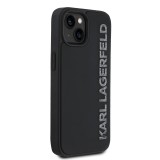 Karl Lagerfeld 3D Rubber Glitter Logo Zadní Kryt pro iPhone 15 Black