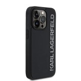 Karl Lagerfeld 3D Rubber Glitter Logo Zadní Kryt pro iPhone 14 Pro Black