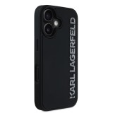 Karl Lagerfeld 3D Rubber Glitter Logo Zadní Kryt pro iPhone 16 Black