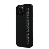 Karl Lagerfeld 3D Rubber Glitter Logo Zadní Kryt pro iPhone 16 Pro Black