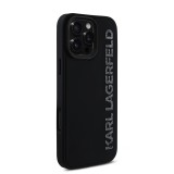 Karl Lagerfeld 3D Rubber Glitter Logo Zadní Kryt pro iPhone 16 Pro Black