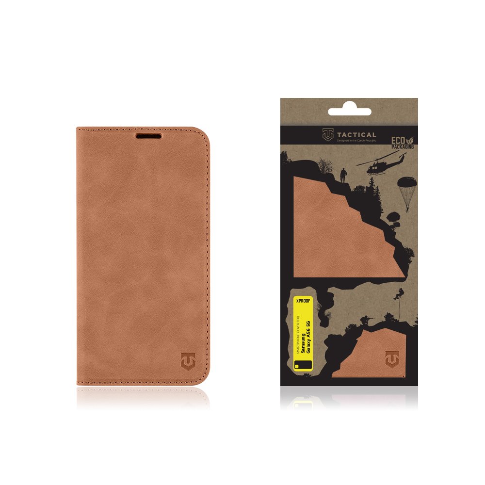 Flipové pouzdro Tactical Xproof pro Samsung Galaxy A56 5G, hnědá