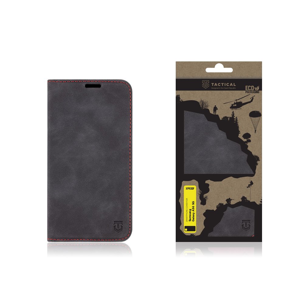 Flipové pouzdro Tactical Xproof pro Samsung Galaxy A56 5G, černá