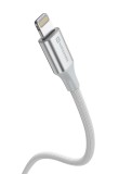 Swissten Textile II USB/Lightning, 1,5m bílá