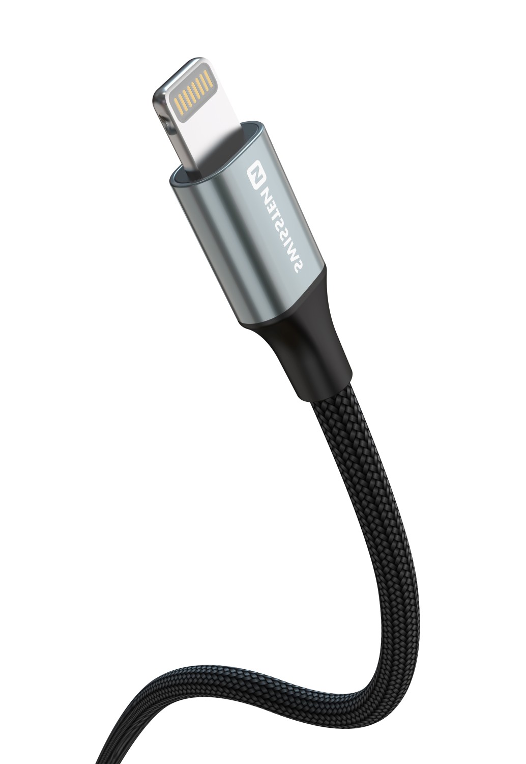 Swissten Textile II USB/Lightning, 1,5m černá