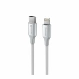 Swissten Textile II USB-C / Lightning, 1,5m bílá