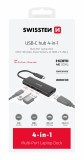 Swissten USB-C hub 4-in-1 100W (USB-C, HDMI 4K, 2x USB-A) Aluminium