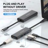 Swissten USB-C hub 4-in-1 100W (USB-C, HDMI 4K, 2x USB-A) Aluminium