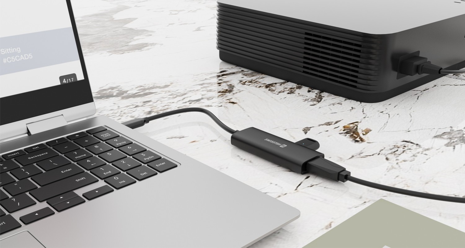 Swissten USB-C hub 4-in-1 100W (USB-C, HDMI 4K, 2x USB-A) Aluminium