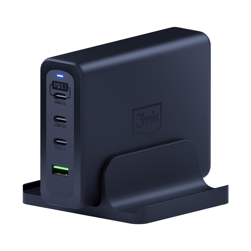 3mk nabíjecí stanice - Hyper Charging Station, 240 W, GaN, 3x USB-C + 1x USB-A