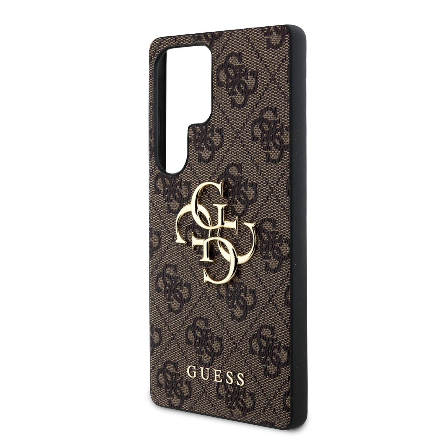 Guess PU 4G Metal Logo Zadní Kryt pro Samsung Galaxy S25 Ultra Brown