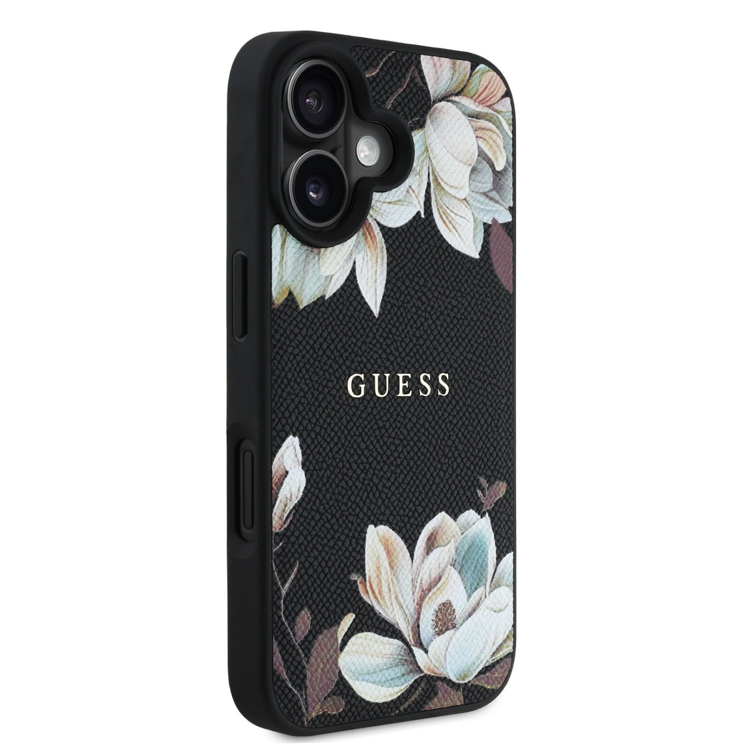 Guess PU Grained Magnolia MagSafe Zadní Kryt pro iPhone 16 Black