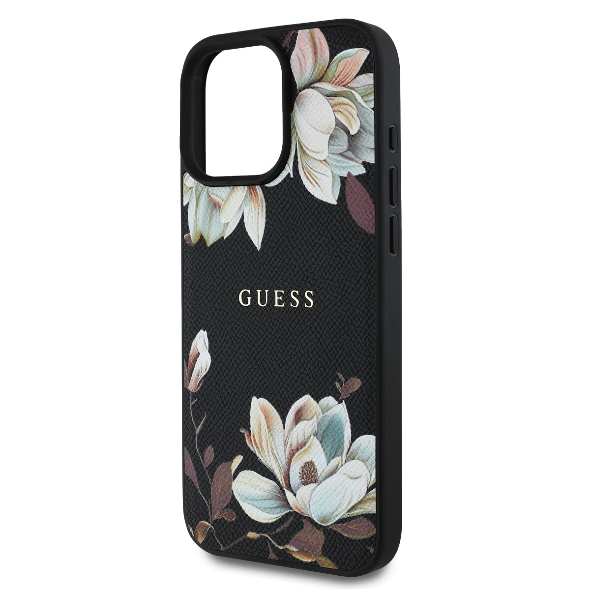 Guess PU Grained Magnolia MagSafe Zadní Kryt pro iPhone 16 Pro Max Black