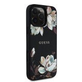 Guess PU Grained Magnolia MagSafe Zadní Kryt pro iPhone 16 Pro Black