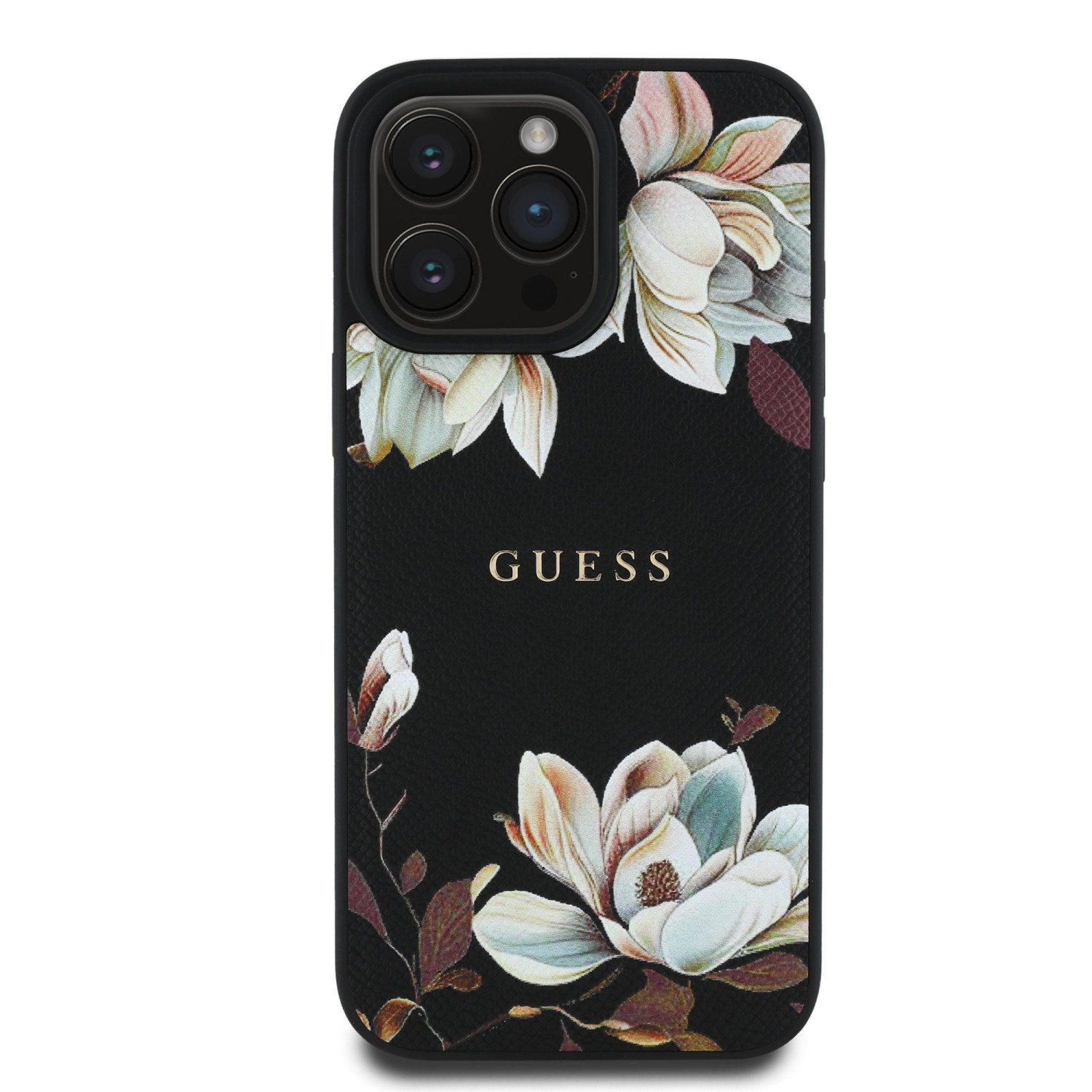 Guess PU Grained Magnolia MagSafe Zadní Kryt pro iPhone 16 Pro Black