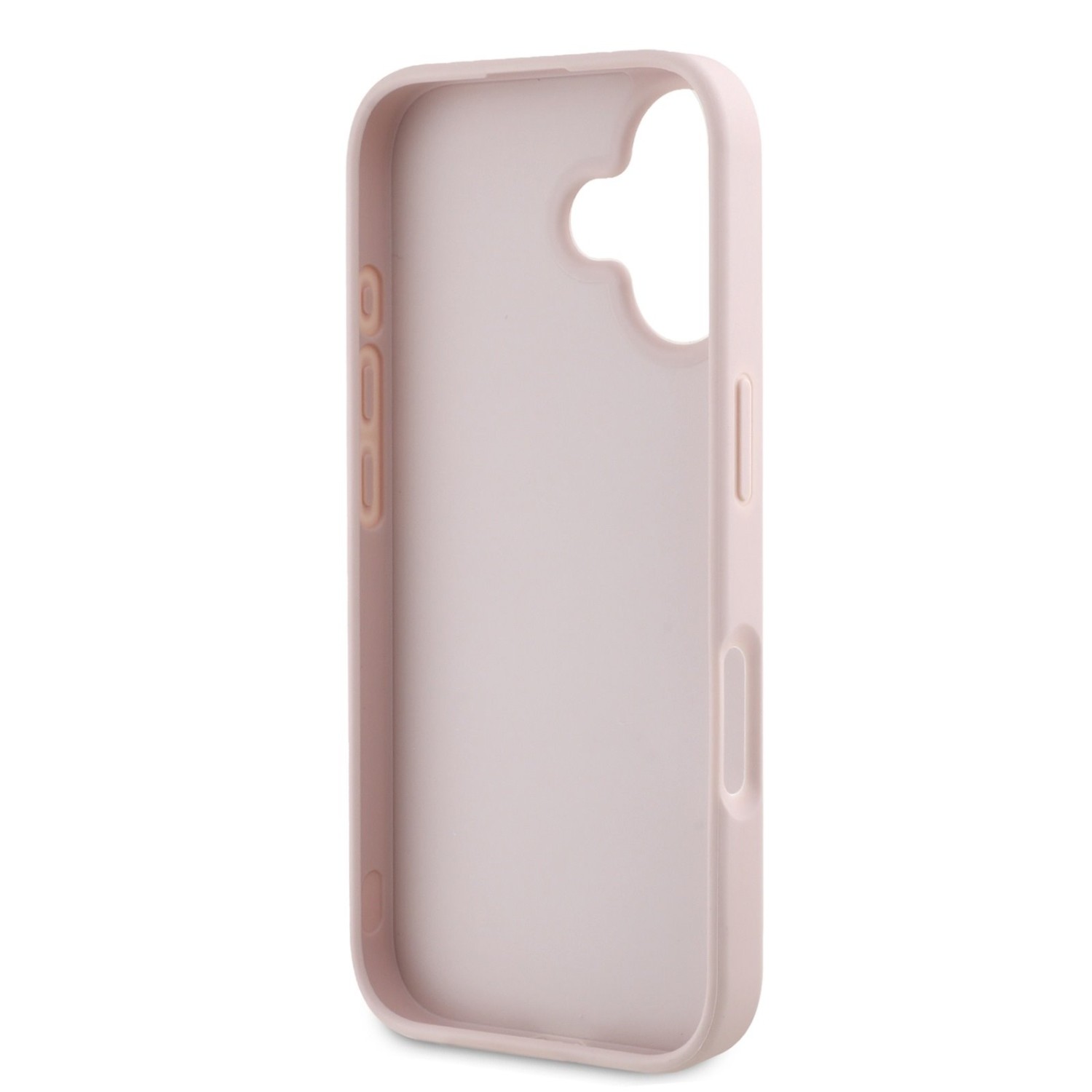 Guess PU Grained 4G Metal Logo Zadní Kryt pro iPhone 16 Pink