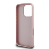 Guess PU Grained 4G Metal Logo Zadní Kryt pro iPhone 16 Pro Max Pink