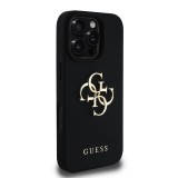 Guess PU Grained 4G Metal Logo Zadní Kryt pro iPhone 16 Pro Max Black