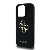 Guess PU Grained 4G Metal Logo Zadní Kryt pro iPhone 16 Pro Max Black