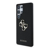 Guess PU Grained 4G Metal Logo Zadní Kryt pro Samsung Galaxy S25 Ultra Black