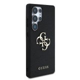 Guess PU Grained 4G Metal Logo Zadní Kryt pro Samsung Galaxy S25 Ultra Black