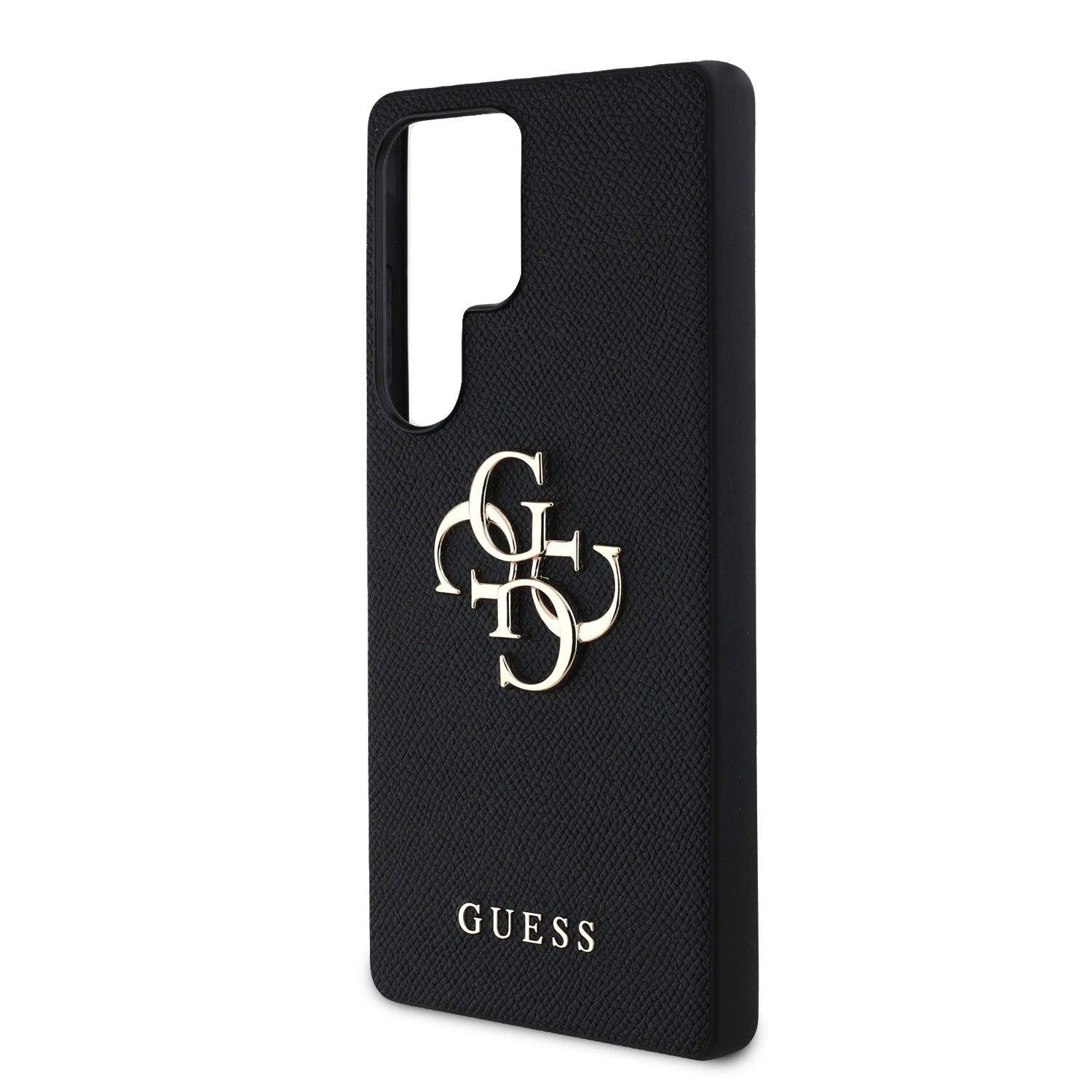 Guess PU Grained 4G Metal Logo Zadní Kryt pro Samsung Galaxy S25 Ultra Black