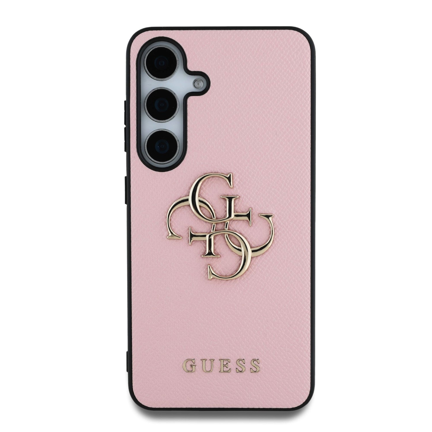 Guess PU Grained 4G Metal Logo Zadní Kryt pro Samsung Galaxy S25 Pink