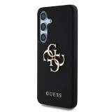 Guess PU Grained 4G Metal Logo Zadní Kryt pro Samsung Galaxy S25 Black