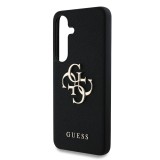 Guess PU Grained 4G Metal Logo Zadní Kryt pro Samsung Galaxy S25 Black