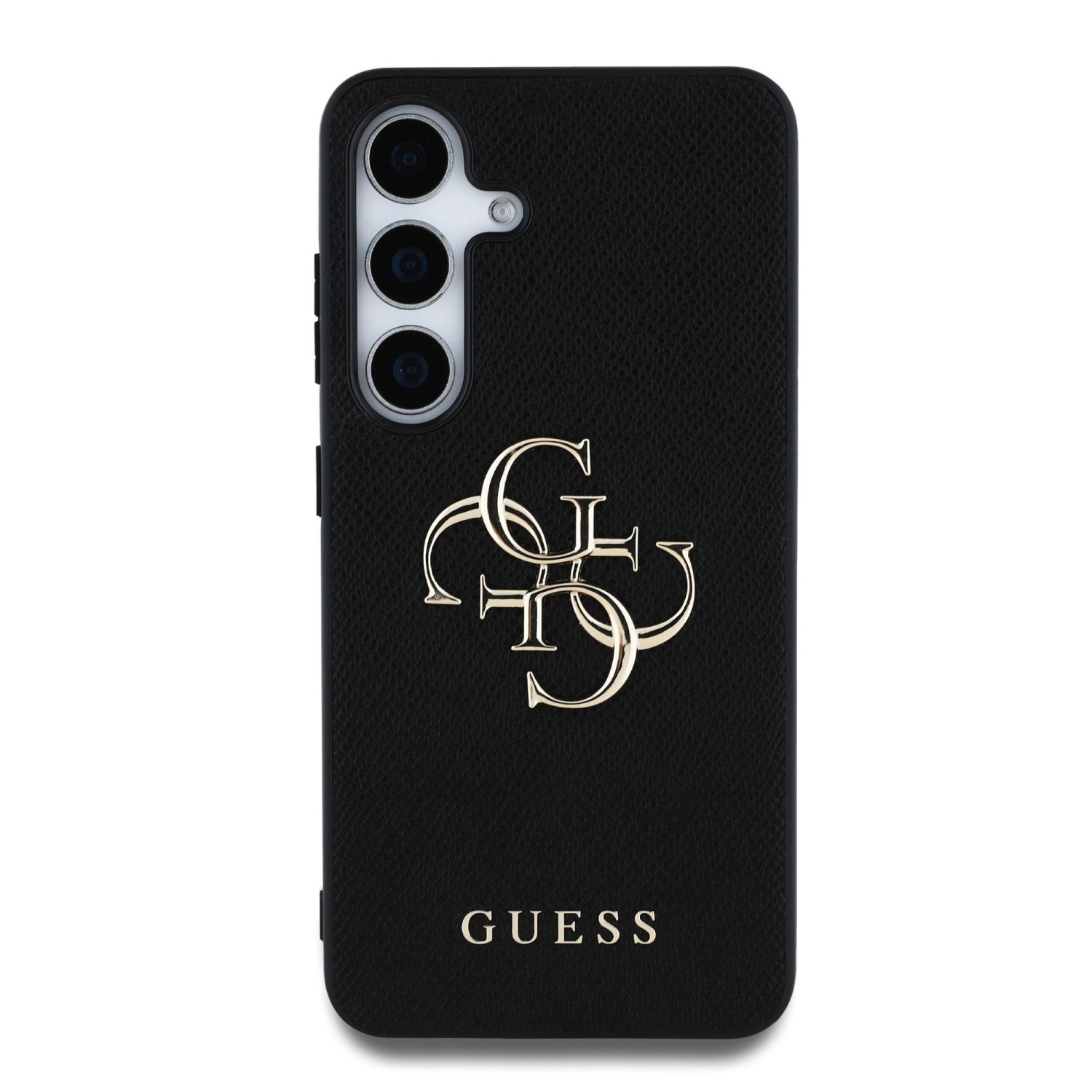 Guess PU Grained 4G Metal Logo Zadní Kryt pro Samsung Galaxy S25 Black