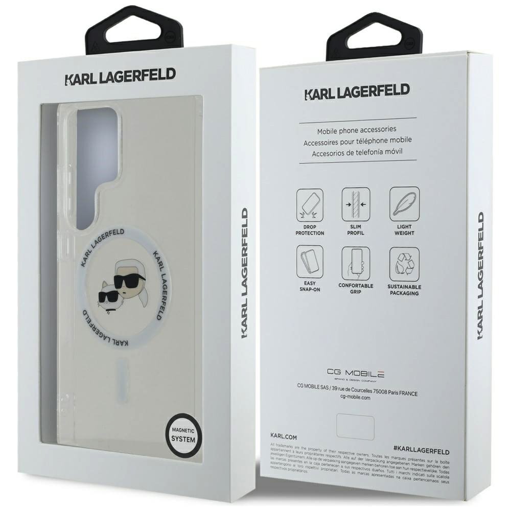 Karl Lagerfeld IML K&CH Heads MagSafe Zadní Kryt pro Samsung Galaxy S25 Ultra Transparent